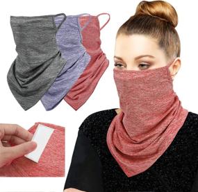 img 4 attached to 🧣 MoKo Scarf Mask Bandana with Ear Loops: Stylish Neck Gaiter Balaclava with Filter Pocket for Outdoor Protection