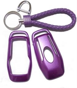 img 1 attached to 🔑 Glossy Purple ABS Car Key Fob Case Cover for Ford Taurus Mustang F-150 F-450 Explorer Fusion Edge Lincoln MKC MKZ MKX 4/5-Button Smart Key - Protective Shell with Key Chain