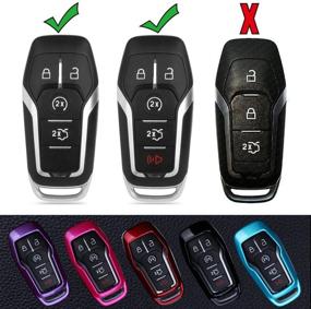 img 3 attached to 🔑 Glossy Purple ABS Car Key Fob Case Cover for Ford Taurus Mustang F-150 F-450 Explorer Fusion Edge Lincoln MKC MKZ MKX 4/5-Button Smart Key - Protective Shell with Key Chain