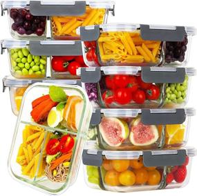 img 4 attached to Containers Compartment Storage Airtight BPA Free Storage & Organization for Kitchen Storage & Organization