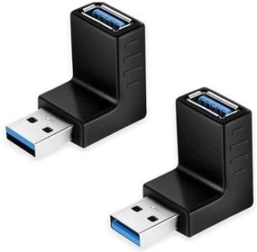 img 4 attached to 💡 USB 3.0 Адаптер на 90 градусов, переходник Hoydaa мужской на женский углового соединения, USB разъем "вверх-вниз