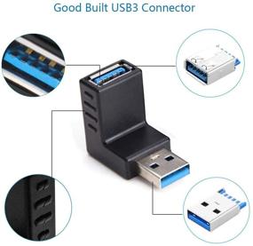 img 2 attached to 💡 USB 3.0 Адаптер на 90 градусов, переходник Hoydaa мужской на женский углового соединения, USB разъем "вверх-вниз