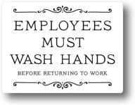 employees must wash hands sign (white 6 x 4 logo