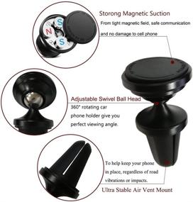 img 2 attached to 📱 QBUC Car Phone Mount Air Vent - 2 in 1 Design Phone Holder for Universal Cell Phones with 360 Adjustable Rotation - Strong Magnet for iPhone Xs/X/8/7 Plus/6, Samsung Note 9/8, Galaxy S9/S8, GPS, and More