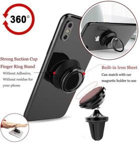 img 3 attached to 📱 QBUC Car Phone Mount Air Vent - 2 in 1 Design Phone Holder for Universal Cell Phones with 360 Adjustable Rotation - Strong Magnet for iPhone Xs/X/8/7 Plus/6, Samsung Note 9/8, Galaxy S9/S8, GPS, and More