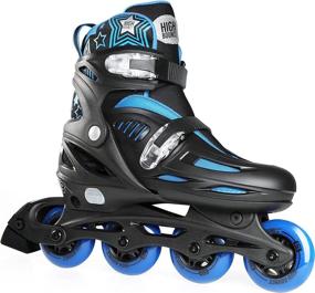 img 4 attached to 🛼 Adjustable Inline Skates for Kids and Adults - High Bounce Outdoor Roller Skates for Girls and Boys, Men and Women