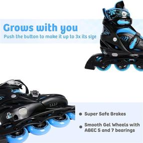 img 1 attached to 🛼 Adjustable Inline Skates for Kids and Adults - High Bounce Outdoor Roller Skates for Girls and Boys, Men and Women