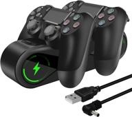 🎮 ps4 controller charging station by atolla - led indicators & usb charging cable for dualshock 4 - compatible with ps4, ps4 slim, and ps4 pro controllers logo