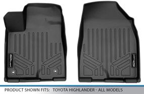 img 1 attached to MAXLINER All Weather Custom Fit 1st Row Black Floor Mat Liner Set for 2014-2019 Toyota Highlander - Perfect Protection for Your Highlander's Flooring!