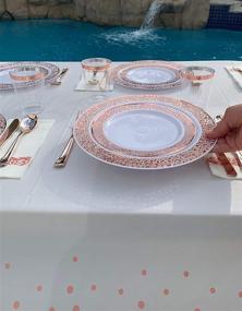 img 2 attached to 🌹 Resonating Designs Rose Gold Confetti Table Covers - Pack of 5 Plastic Rectangle Tablecloths - Perfect Party Decorations for Any Occasion - 54 x 108 Inch