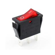 🔴 baomain snap-in rocker switch on-off spst 250v 16a 125v 16a, 3 terminal, red light, ul tüv certified, pack of 5 логотип