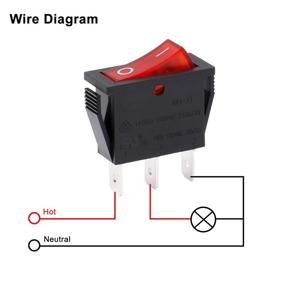 img 1 attached to 🔴 Baomain Snap-in Rocker Switch ON-Off SPST 250V 16A 125V 16A, 3 Terminal, Red Light, UL TüV Certified, Pack of 5
