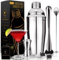 ignite lifestyle cocktail shaker set: 24oz martini shaker with strainer, recipe book, and bartender kit - perfect for home bars logo