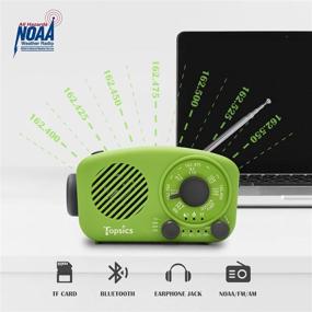 img 3 attached to 📻 Topsics Emergency Radio - Bluetooth, NOAA/AM/FM Weather Radio with Flashlight/USB Charger - 2000mAh Portable Solar Hand Crank Radio for Outdoor Camping - Support AUX/TF Card (includes 1GB TF Card)