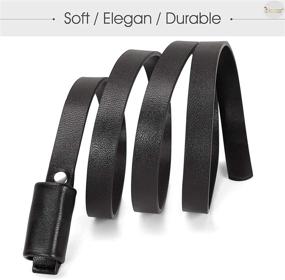 img 3 attached to 👗 JASGOOD Leather Skinny Belts - Adjustable Inches for Women's Accessories