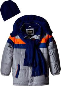 img 2 attached to Stay Warm in Style: iXtreme Big Boys' Puffer Coat with Hat and Scarf Set