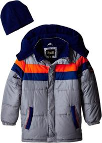 img 1 attached to Stay Warm in Style: iXtreme Big Boys' Puffer Coat with Hat and Scarf Set