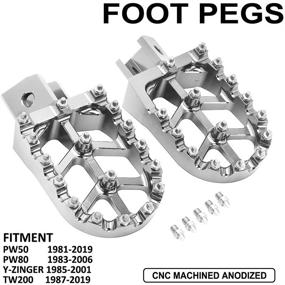 img 3 attached to JFG RACING CNC Front Foot Pegs Footpegs Rest Pedal For PW50 1981-2021/ PW80 1983-2006/ Y-ZINGER 1985-2001/ TW200 1987-2021 (Silver)