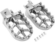 jfg racing cnc front foot pegs footpegs rest pedal for pw50 1981-2021/ pw80 1983-2006/ y-zinger 1985-2001/ tw200 1987-2021 (silver) logo