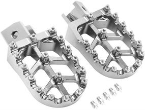 img 4 attached to JFG RACING CNC Front Foot Pegs Footpegs Rest Pedal For PW50 1981-2021/ PW80 1983-2006/ Y-ZINGER 1985-2001/ TW200 1987-2021 (Silver)