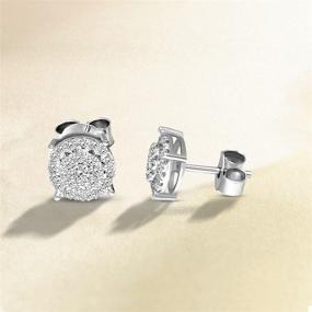 img 3 attached to 💎 Lab Grown Cluster Diamond Stud Earrings - 3/8 to 1/2 Carat, 10K White & Yellow Gold, G-H Color, SI1 Clarity