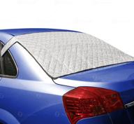 ❄️ zone tech car rear windshield snow ice cover protector: premium all-weather shield with flaps for summer & winter logo