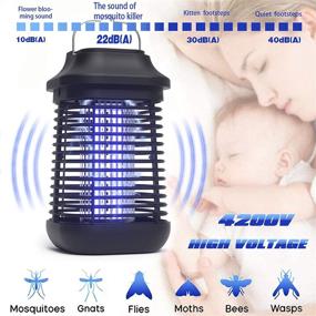 img 2 attached to 🦟 High-Powered Bug Zapper: 2-in-1 Mosquito Zapper, Indoor/Outdoor, Waterproof, 4200V Electronic Mosquito Lamp for Home & Garden