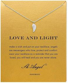 img 1 attached to SK Angel Wings Message Card Elephant Necklace: Spread Happiness and Luck with Friendship Starfish Pendant Chain Necklace and Gift Card