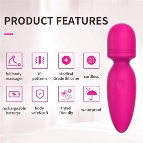 img 2 attached to Cordless Mini Wand Massager - 10 Quiet Vibration Modes for Neck, Shoulder, Back, and Body - Rechargeable Handheld Massager [4.35 * 1.18 inches]