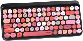 img 1 attached to 🖥️ UBOTIE Portable Bluetooth Colorful Computer Keyboards - Wireless Mini Compact Retro Typewriter Keyboard, 84Keys Design (Black-Colorful)