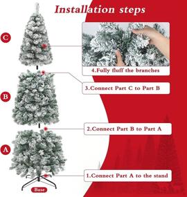 img 2 attached to 🎄 Spruce up Your Christmas with SUNYPLAY 6ft Snow Flocked Prelit Pencil Tree - 200 Lights & 490 Tips for Indoor and Outdoor Decor!