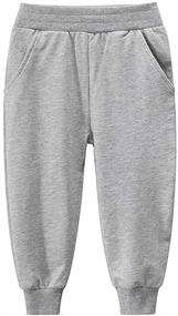 img 3 attached to 🦖 Boys' Clothing and Pants: Toddler Athletic Dinosaur Sweatpants in Black5080 and Gray5073