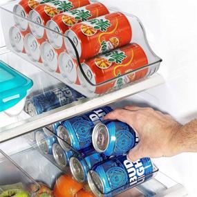 img 2 attached to 🥫 Anawin Refrigerator Organizer Bins - Set of 2 Clear Plastic Food Storage Racks for Fridge, Freezer, Pantry, Kitchen – Countertop & Cabinet Organizers, Soda Can Dispenser