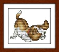 captaincrafts stamped cross stitch kit - dog, basset hound pattern for embroidery - new cross stitch kits logo