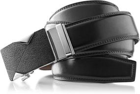 img 3 attached to Roxoni Genuine Automatic Enclosed Men's Belt with Textured Design - Premium Accessories