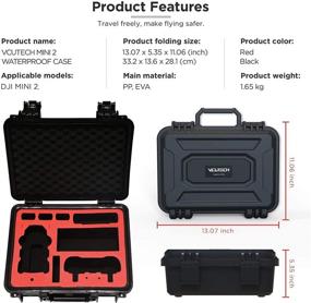 img 1 attached to Waterproof Hard Carrying Case for DJI Mini 2 Drone/Fly More Combo & Drone Accessories | Mavic Mini 2 Accessories - Anti-Crash with Full Protection (Mini 2, Black)