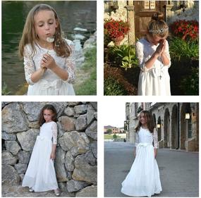 img 1 attached to Sophisticated Vintage Chiffon Flower Girl Dresses by ABAO SISTER