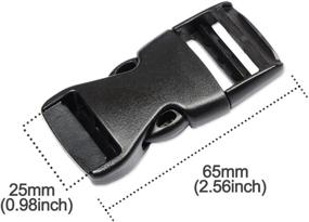 img 2 attached to 🔒 DYZD Premium 25mm Side Release Buckles - High-Quality POM Plastic Buckles (2PCS, Black)