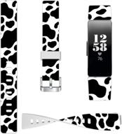 inspire 2 bands cow design silicone - endiy cute women girls personalized strap designer aesthetic pattern compatible with fitbit inspire 2/inspire/inspire hr small - black cow print logo