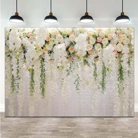 img 2 attached to Vinyl White Rose Floral Backdrop for Photography – Bridal Shower, Wedding, and Party Decor Background – Ideal for Baby Shower, Birthday, Cake Table Props, and Booth Display