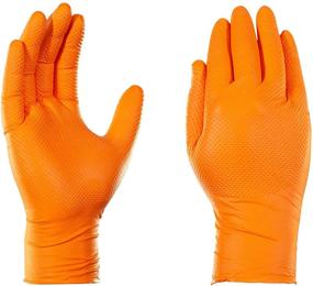 img 2 attached to 🧤 GLOVEWORKS HD Orange Nitrile Gloves, 8 Mil, Latex & Powder Free, Industrial & Food Safe with Raised Diamond Texture - Disposable Gloves