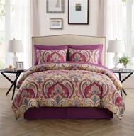 🛏️ full size paisley 8 piece bed-in-a-bag comforter set by vcny home logo