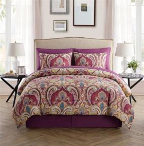 img 4 attached to 🛏️ Full Size Paisley 8 Piece Bed-in-a-Bag Comforter Set by VCNY Home