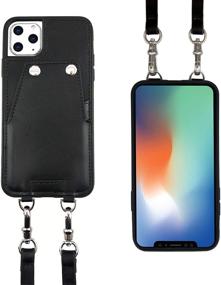 img 3 attached to 🍀 Luckycoin Crossbody iPhone 11 Leather Case Vintage Wallet | Protective Detachable Strap | Card Holders | Button Closure | Apple 2019 iPhone 11 Compatible (Black)