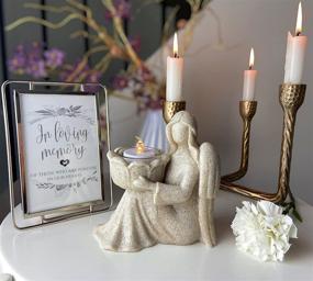 img 2 attached to 🕯️ TrayClicks Sympathy Gifts: LED Tealight Angel Candle Holder for Loss of Loved One - Memorial, Bereavement, Grieving, Condolence, Remembrance, Funeral Gift in Memory of Loss