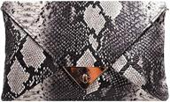 👜 clara women's snakeskin pattern clutch envelope handbag with chain shoulder strap for evening party logo
