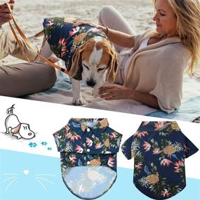 img 2 attached to Stylish Dog Hawaiian Shirt Set: Breathable Summer Apparel for Dogs - Pineapple & Coconut Tree Designs, 4-Piece Set, Sizes XS to 5XL