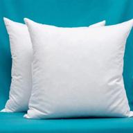 🛏️ 2-pack cotton fabric pillow inserts – down and feather filled decorative throw pillow inserts, 18 x 18 inches logo