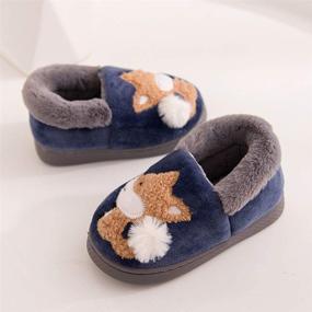 img 3 attached to BESONETY Warm Fuzzy Slippers for Boys and Girls - Cozy Kids Toddler House Home Slippers