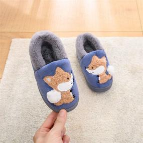 img 1 attached to BESONETY Warm Fuzzy Slippers for Boys and Girls - Cozy Kids Toddler House Home Slippers